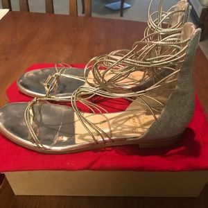 Gold, glitter sandals